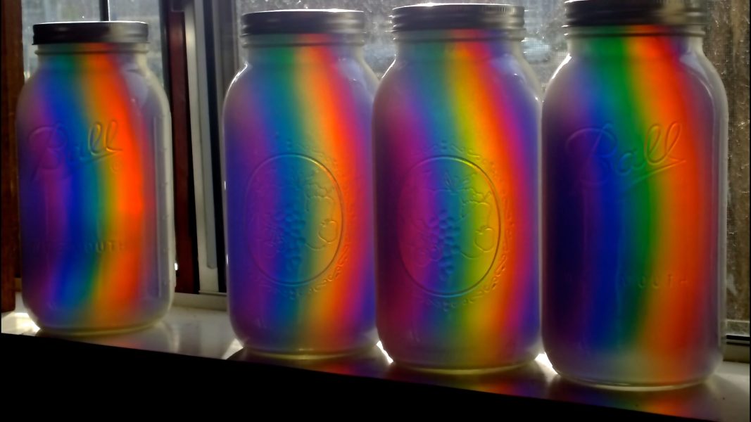 Patented technique Rainbow in a Jar, Cosmic Jelly